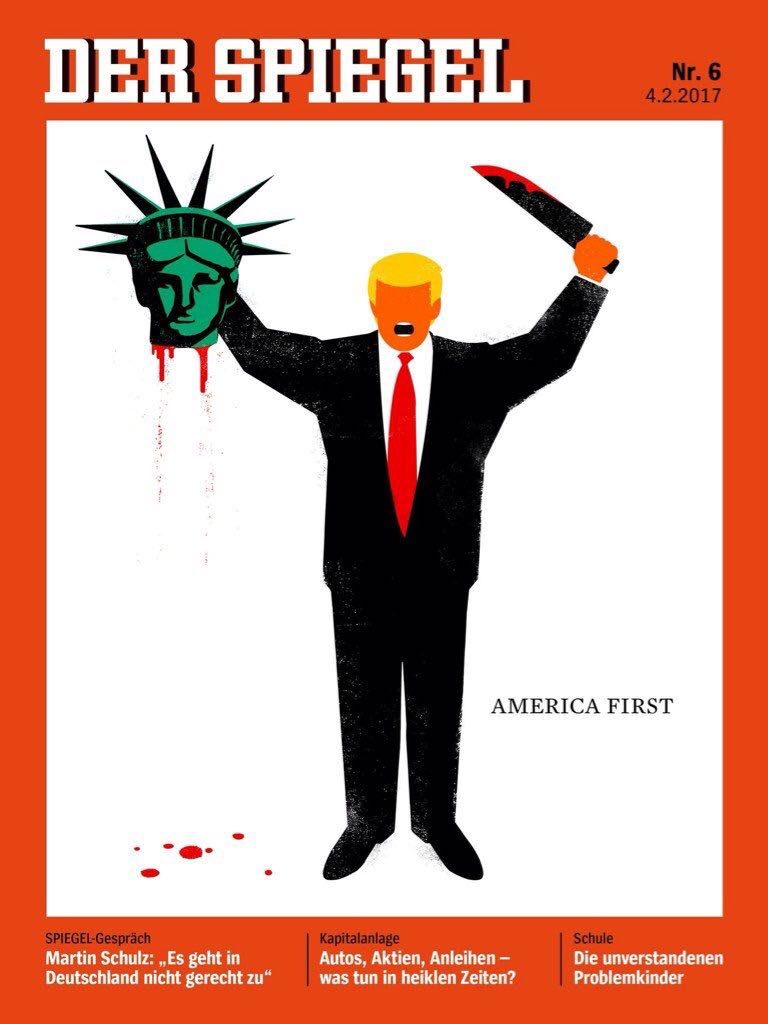 مجلة ألمانية تثير جدلاً بسبب كاريكاتير "بنكهة الإرهاب" عن ترامب!